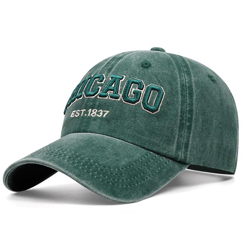 Cappellino da Baseball Chicago1837 Ricamato Lavato ad Acqua Cappellino alla Moda Street Hip Hop Cappellino Parasole da Esterno Cappellino Sportivo e per il Tempo Libero Unisex