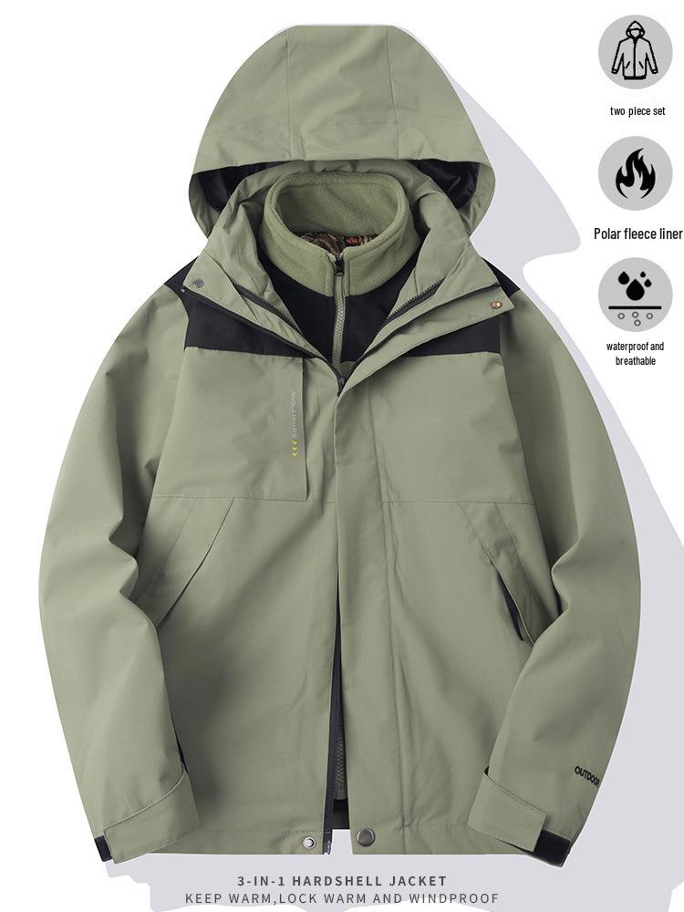 Men's Stormproof 3-in-1 Outdoor Jacket, Workwear & Mountaineering Outerwear, Custom Logo Option Available