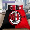 Ac Milan Crest Custom Name Pattern Bedding Quilt Set Quilt Cover Pillowcase Home Birthday Gift(1 * duvet cover + 2 * pillowcase, without core)