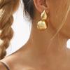 2026 New Vintage Glossy Waterdrop Shaped Stud Earrings for Women Ladies Simplicity Oval Metal Earrings Party Jewelry Accessories