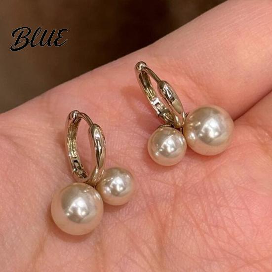 Smooth Surface Earrings 1 Pair Faux Pearl for Women Small