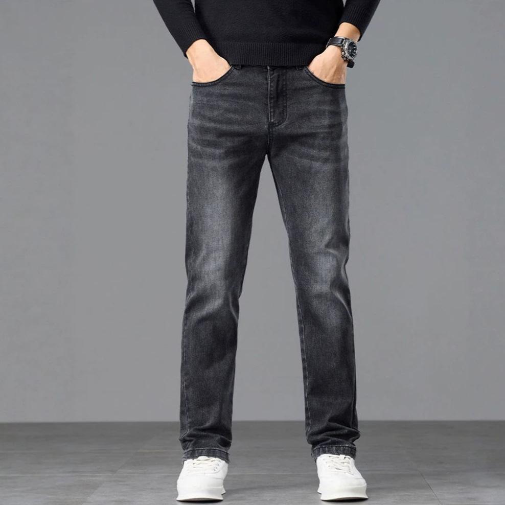 Autumn New Four-season Multi-color European Large Size Retro Blue Small Straight Jeans Men's Very Light Pants