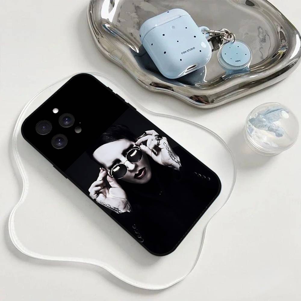 Singer M-Marilyn Manson Phone Case Phone Case For Iphone 17 16 15 11 13 14 Pro Max X Xr Xs Max 12mini Black Shell Cover Case
