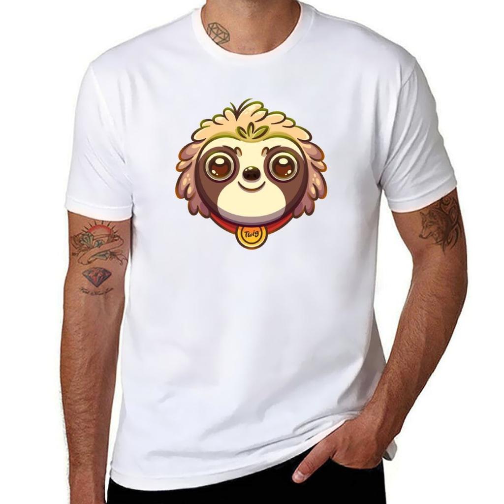 Sloth Animal Head Illustrations Tshirt Basic Simple Design Short Sleeve Shirt Tshirt