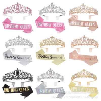 Wedding Bride Crown Headgear Crystal Birthday Hair Accessories Wedding Studio Queen Hair Accessories Crown Headband