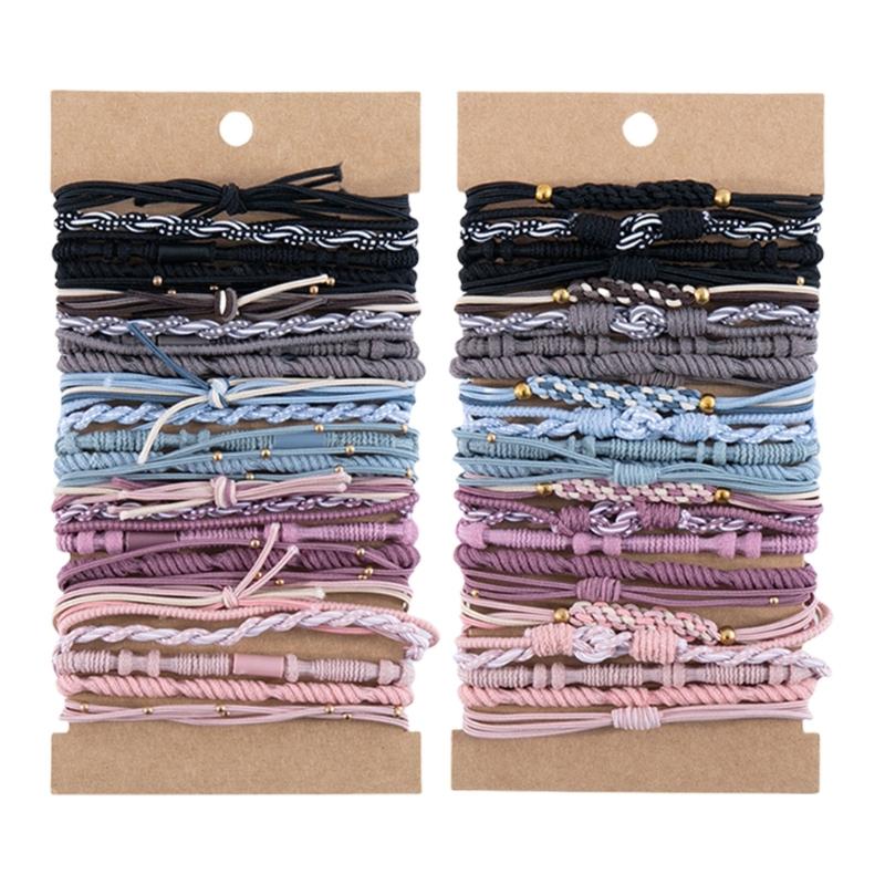 

24pcs Multifuntional Handmade Weave Hair Elastics Fashion Hair Accessories Women Hair Ties Suitable for Various Occasion 1