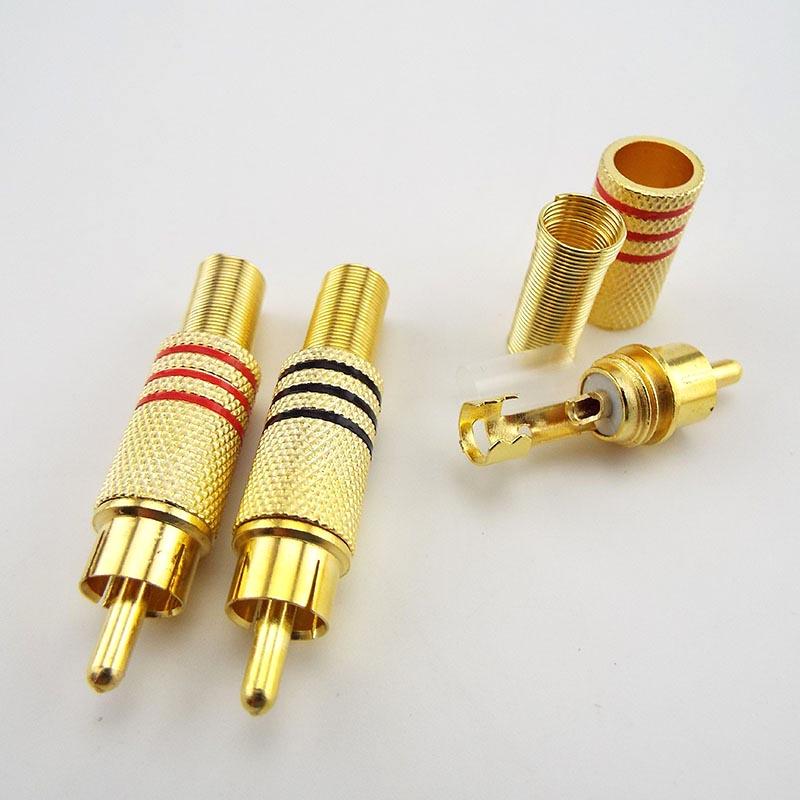 Gold Plated Audio RCA Male Female Connectors Plug Adapter Solder No Solder Type for Cable Plug Adapters Video CCTV Camera