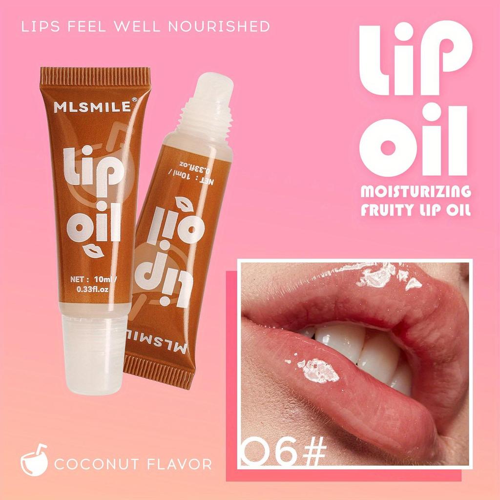 6 Colors Strawberry Fruit Lip Gloss Lip Balm Lip Oil Hydrating Moisturizing Mirror Liquid Lipstick Color Changing Lip Glaze