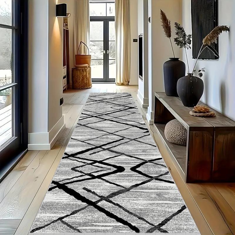 Modern Abstract Runner Rug Non Slip Washable Hallway Carpet for Entryway Kitchen Bedroom Farmhouse Indoor Floor Decor