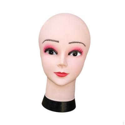 Bald Female Mannequin Head,Cosmetology Lightweight Beauty with Makeup Wig Holder Display Model