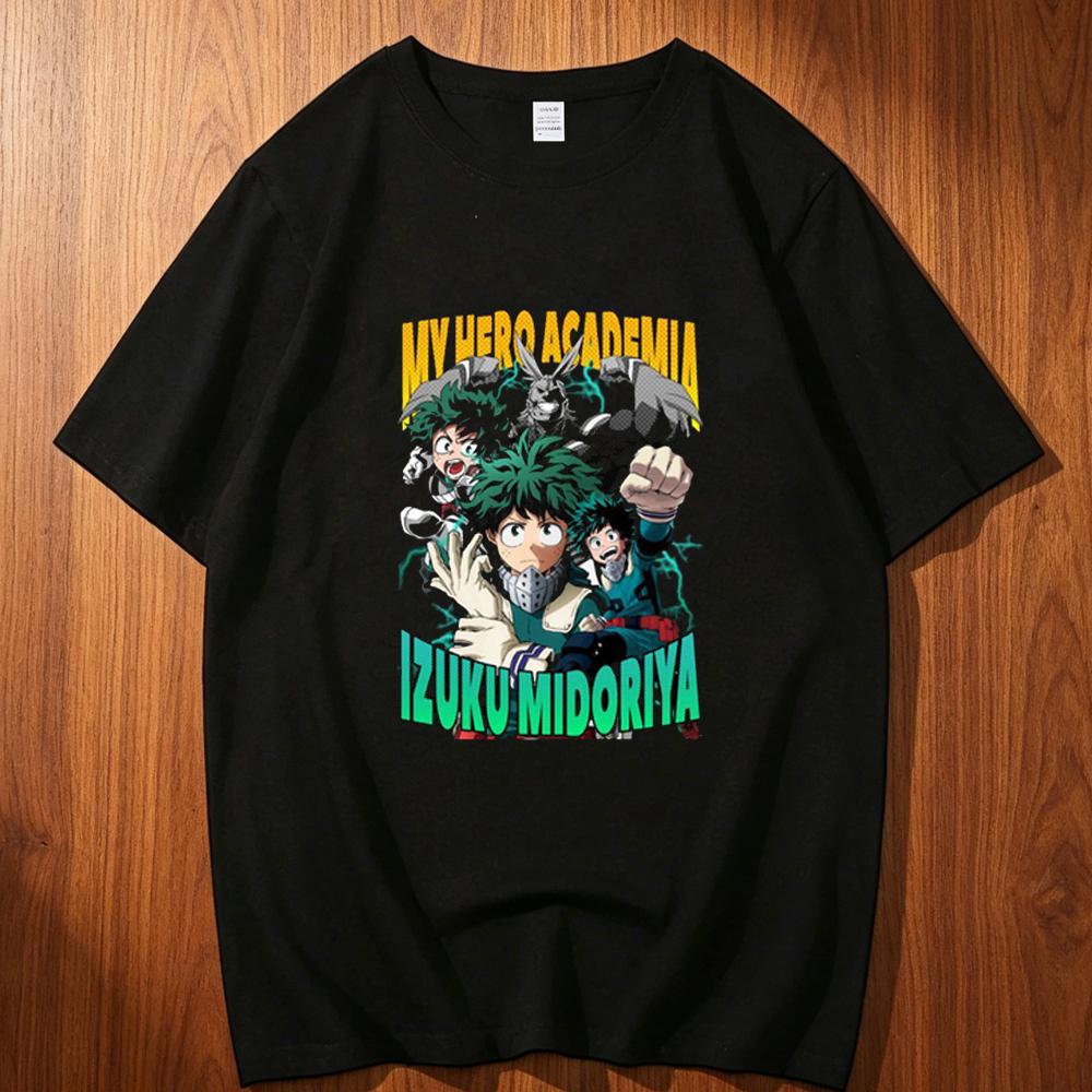 My Hero Academia cotton top tees Unisex Trendy aesthetic Vintage hip hop tshirt s Comfortable Graphic korean clothes