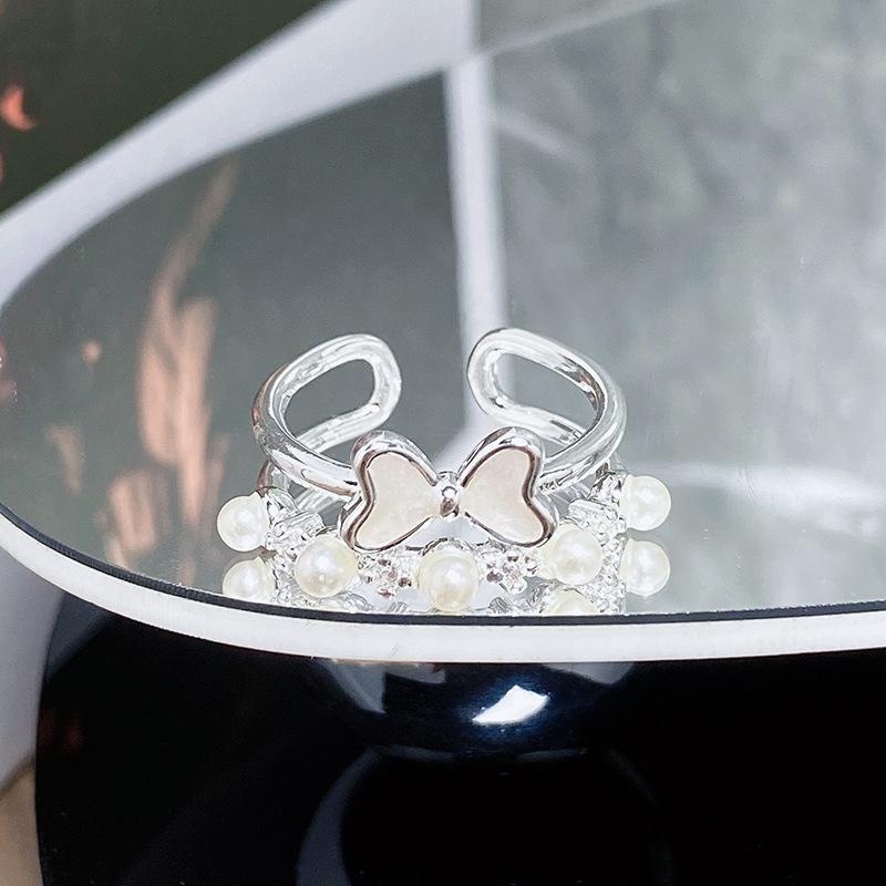 [Rymowany Cień Jedwabnego Węzła] Seria Kokard Zir*****Pierścień Pióra Pierścień Luksusowy Niszowy Prosta Osobowość Pierścień Kobieta