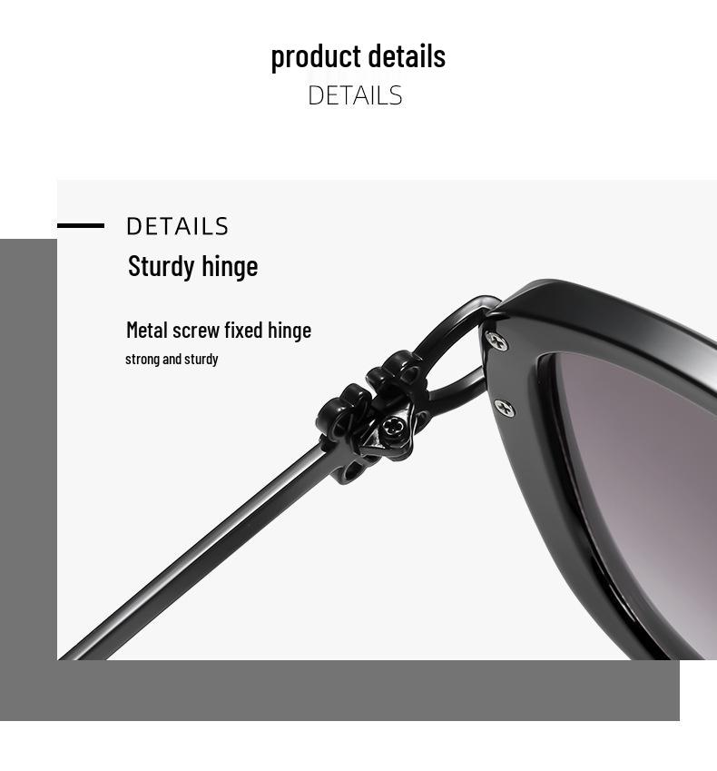 Women's Retro Cat Eye UV Protection Sunglasses with Metal Temple Hollow-out Design