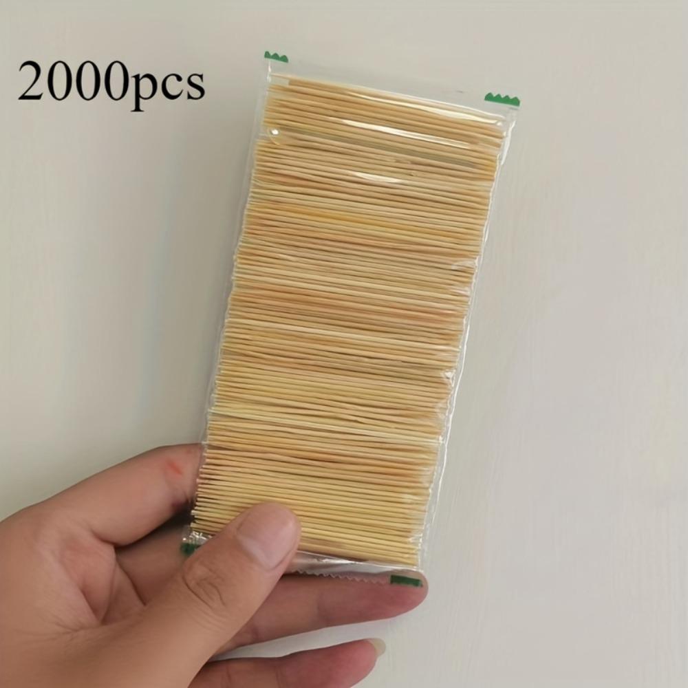 200 st Naturliga Bambutandpetare, Dubbelsidiga Slät Yta, Mångsidiga Engångstandpetare för Tandrengöring