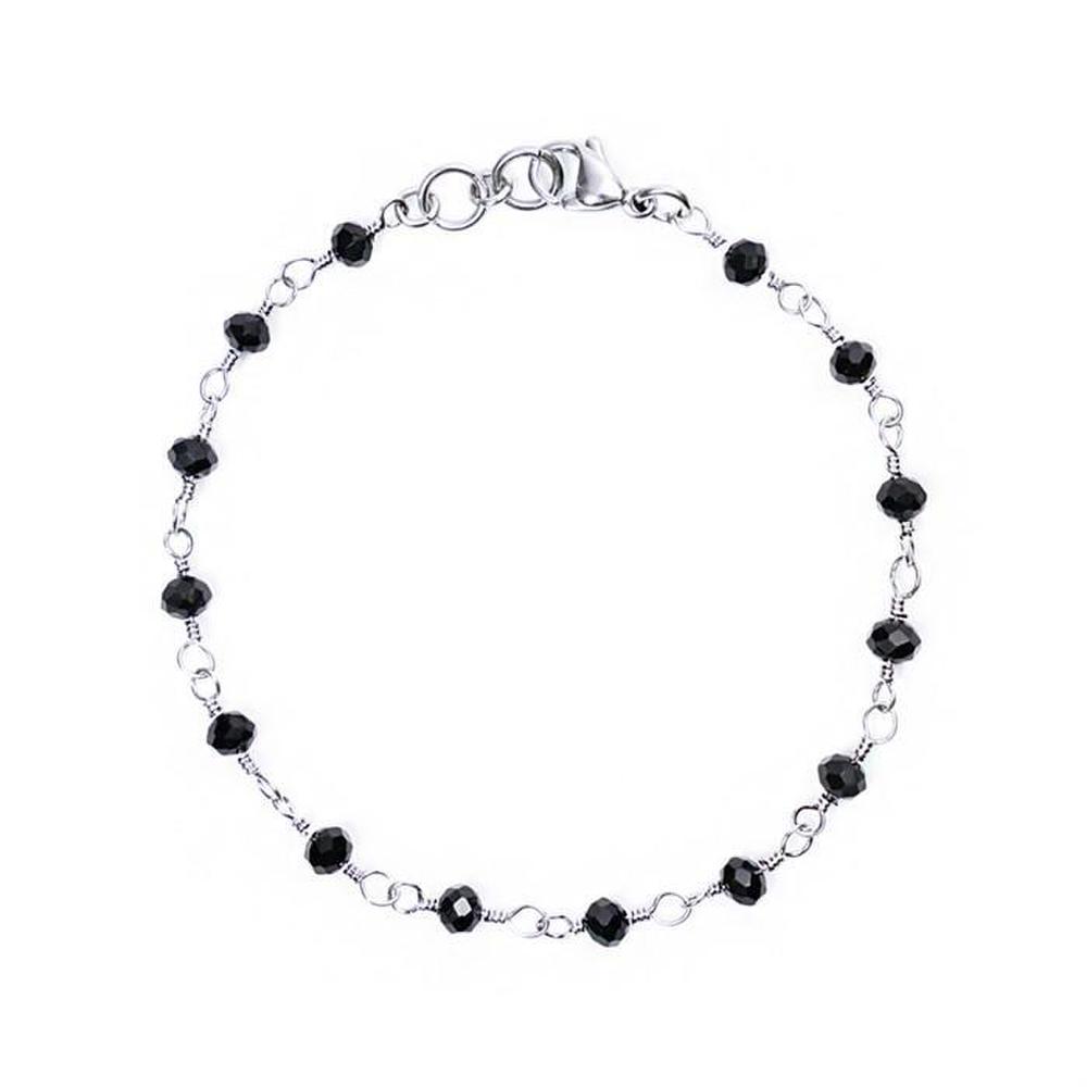 

[Jbans] Black Bead Point Surgical Steel Chain Couple Bracelet (C2001-Ac653_Bk) (5974163) For women