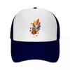 Whimsical Thanksgiving Bird Feather Mesh Baseball Cap Casual Hat Outdoor  For Womens Unisex FeUnisex