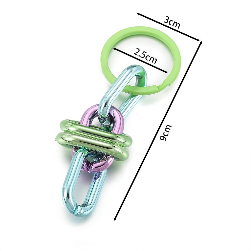 1pc Colorful Acrylic Links Chain Keychain Handmade Car Key Ring for Women Men Handbag Accessories DIY Friendship Gifts
