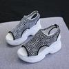 Sandals Women Summer Fish Mouth Shoes Knitting Mesh Breathable Wedge Platform Sport Sandals Shoes Casual