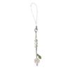 Sweet Phone Chain Strap Lanyard Four Leaves Grass Pendant Phone Charm Hangings Decoration Cute Phone Accessories