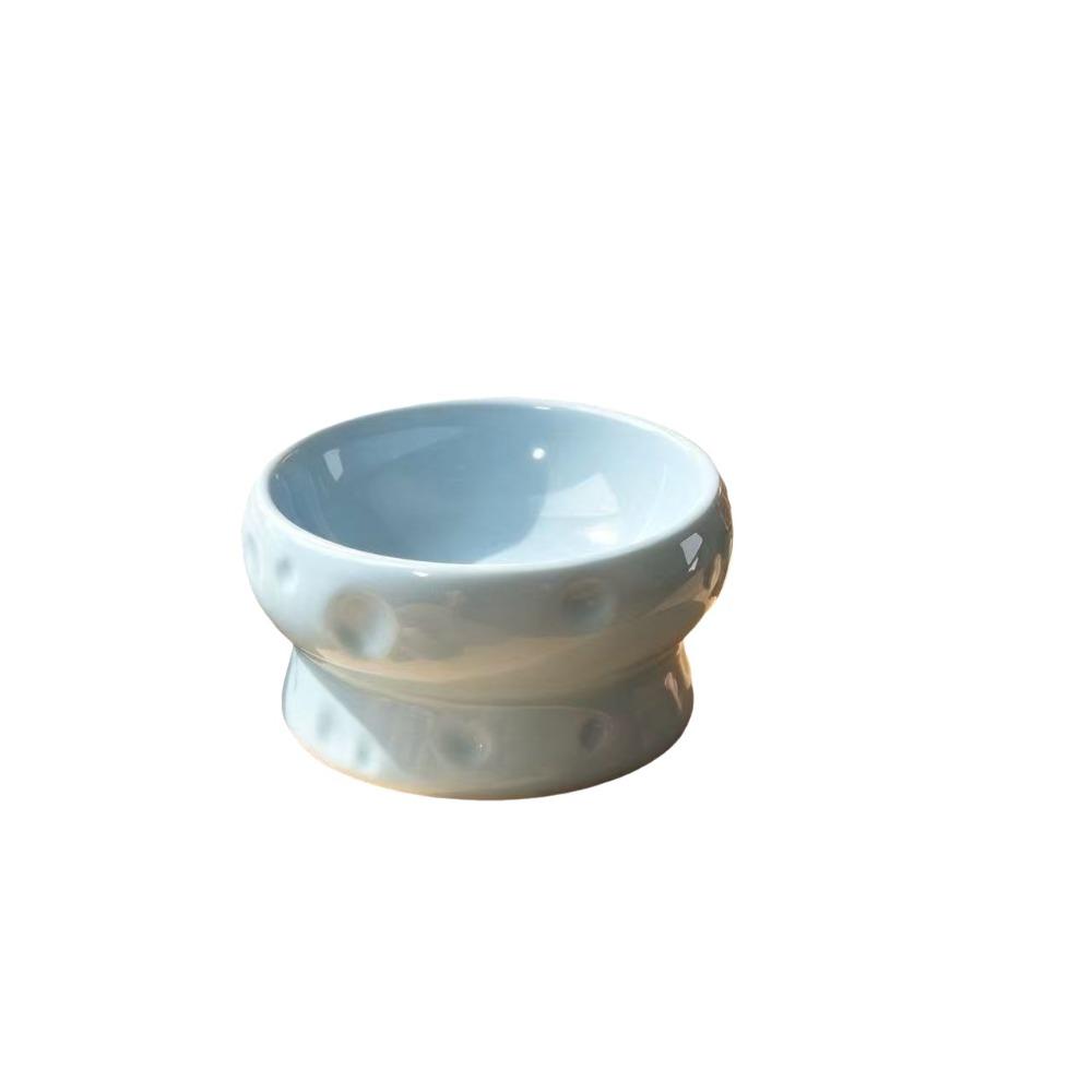Not Easy To Knock Over Ceramic Cat Feeder Large Diameter High Foot Dog Food Basin Puppies