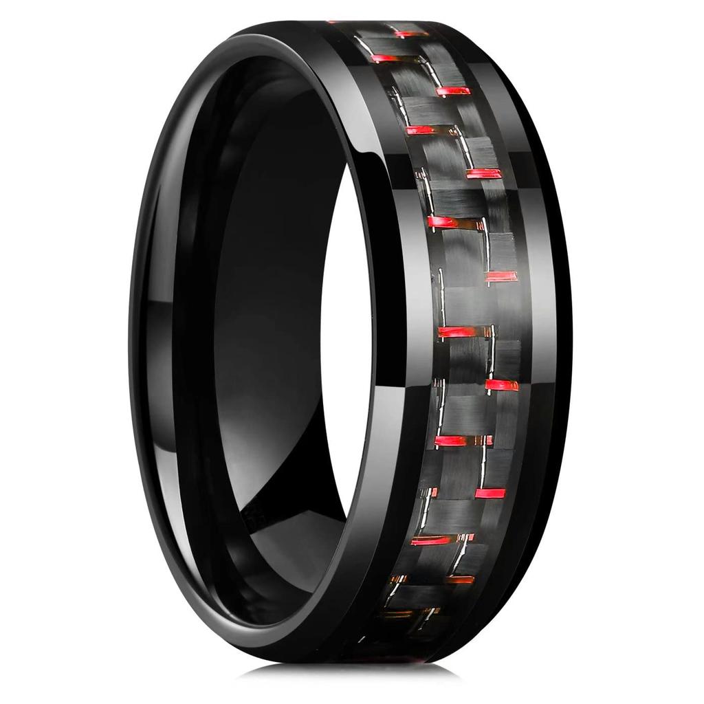 Fashio Männer Ringe Schwarz Titan Edelstahl Ringe Für Männer Frauen Ziegel Muster Finish Abgeschrägte Kante Ehering Party Schmuck