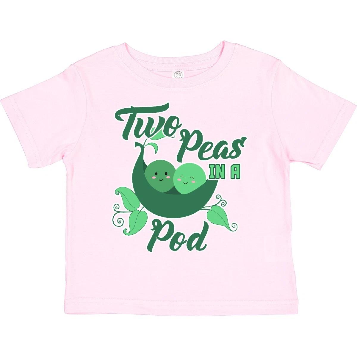 Inktastic Two Peas In A Pod With Faces Toddler T-Shirt Children Twins Pea Cute 130