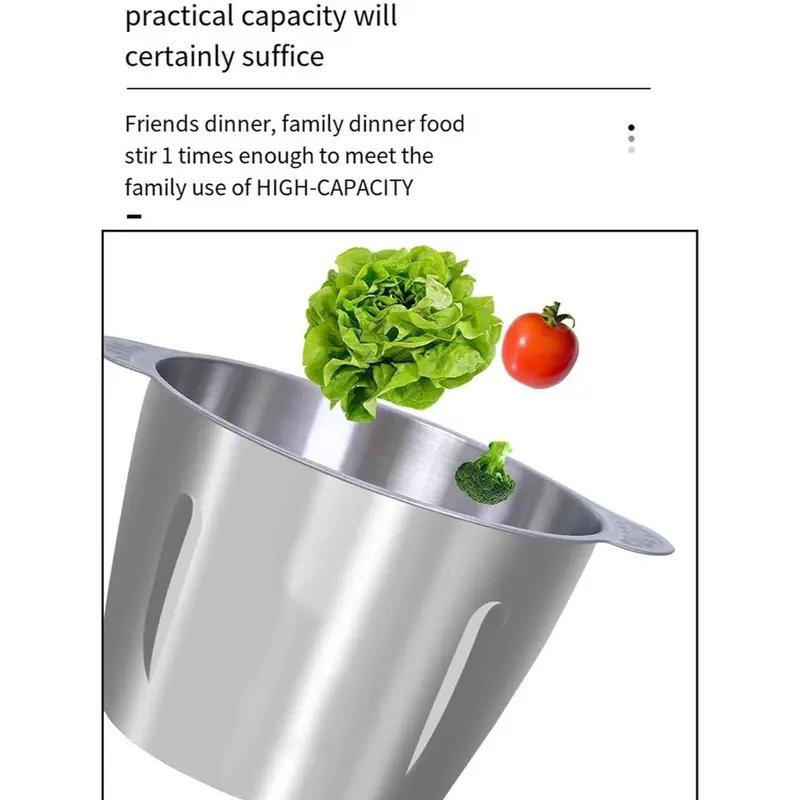 2L Büyük Kapasiteli Elektrikli Gıda Doğrayıcı Çok Fonksiyonlu Paslanmaz Çelik Et Kıyma Makinesi Sebze Meyve Doğrayıcı Mutfak Gıda İşlemcisi