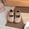 New Girls Leather Shoes Fashion Polka Dot Printed Kids Causal Ballet Shoes Versatile Children Princess School Flat Shoes