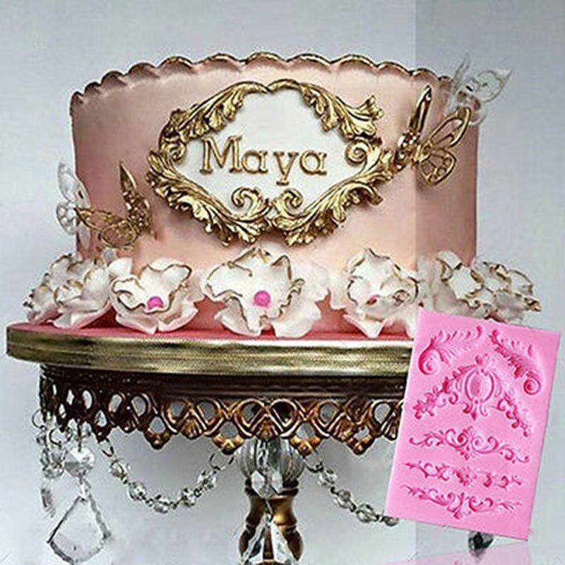 Premium Quality Silicone Fondant Mould With Vintage Baroque Cake Border Design