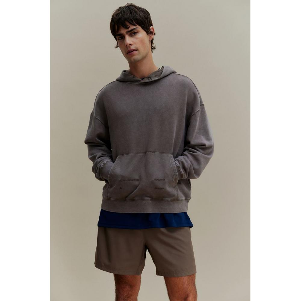 

H M Sports Hoodie Loose Fit Dark Beige S