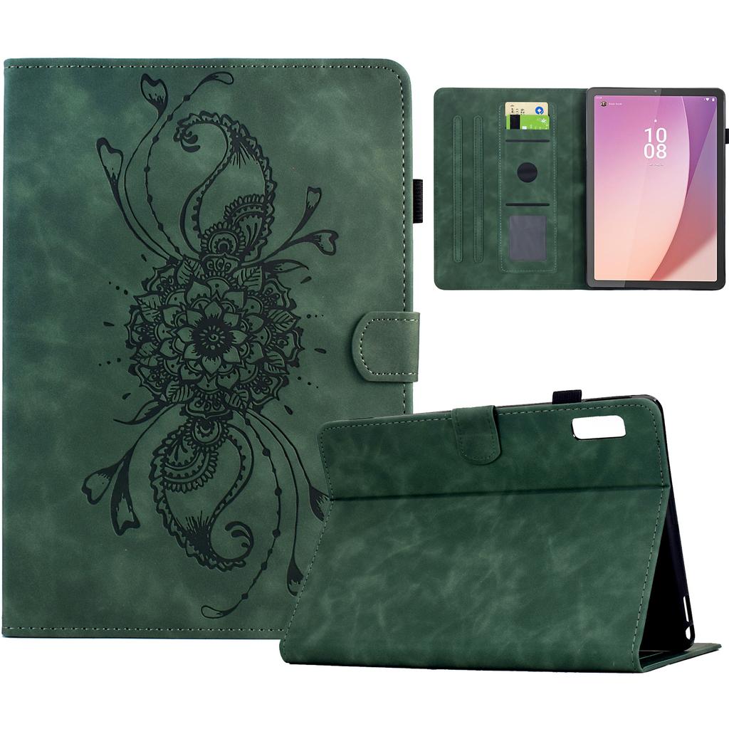 For Lenovo Tab M9 TB-310FU Case Mandala Imprinted Leather Tablet Cover with Card Slots