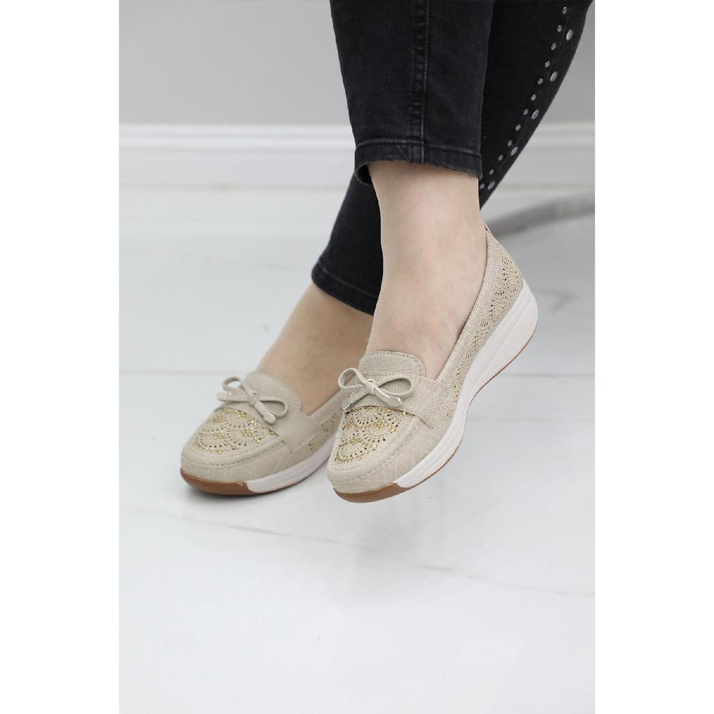 Wanetti Woman Mother 4 Point Orthopedic Anti-Sweat Anatomic Base Stone Shoes Flat Shoes