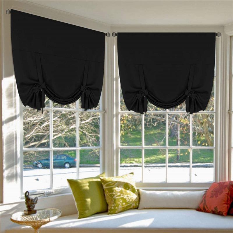 Blackout Roman Shades Curtains Bathroom Window Curtains Tie Up Shade for Small Window, Bathroom Window Treatments, Window Valance Balloon Roman Blind
