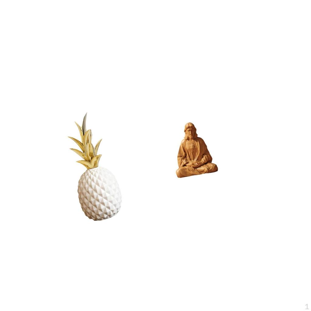 Pineapple Figurine Artificial Decorative Statue Collectible Ornament for Bedroom Bookshelf Tabletop