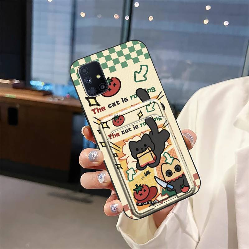 protective Anti-dust Phone Case For Samsung Galaxy M51/SM-M515F/DSN Cartoon Graffiti Card sleeve TPU Cute Silicone Cover