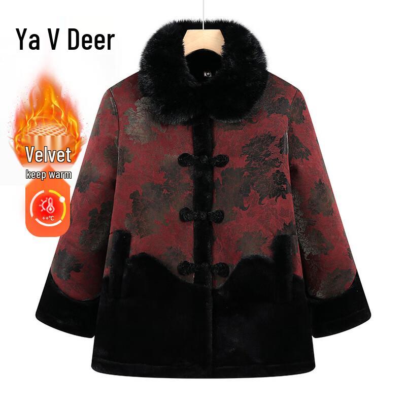 

Yalu Women s Winter Faux Fur Lined Cotton Jacket 5XL