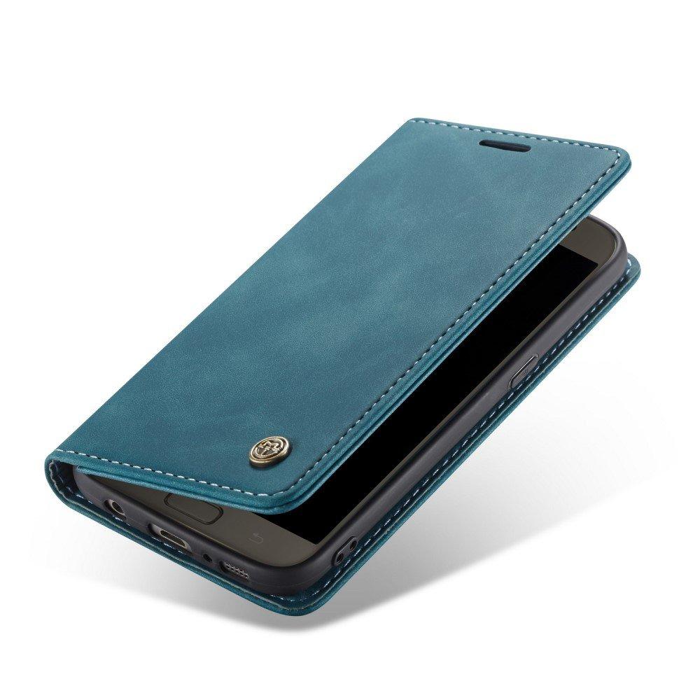 CASEME Case for Samsung Galaxy S7, Leather Wallet Case, Blue