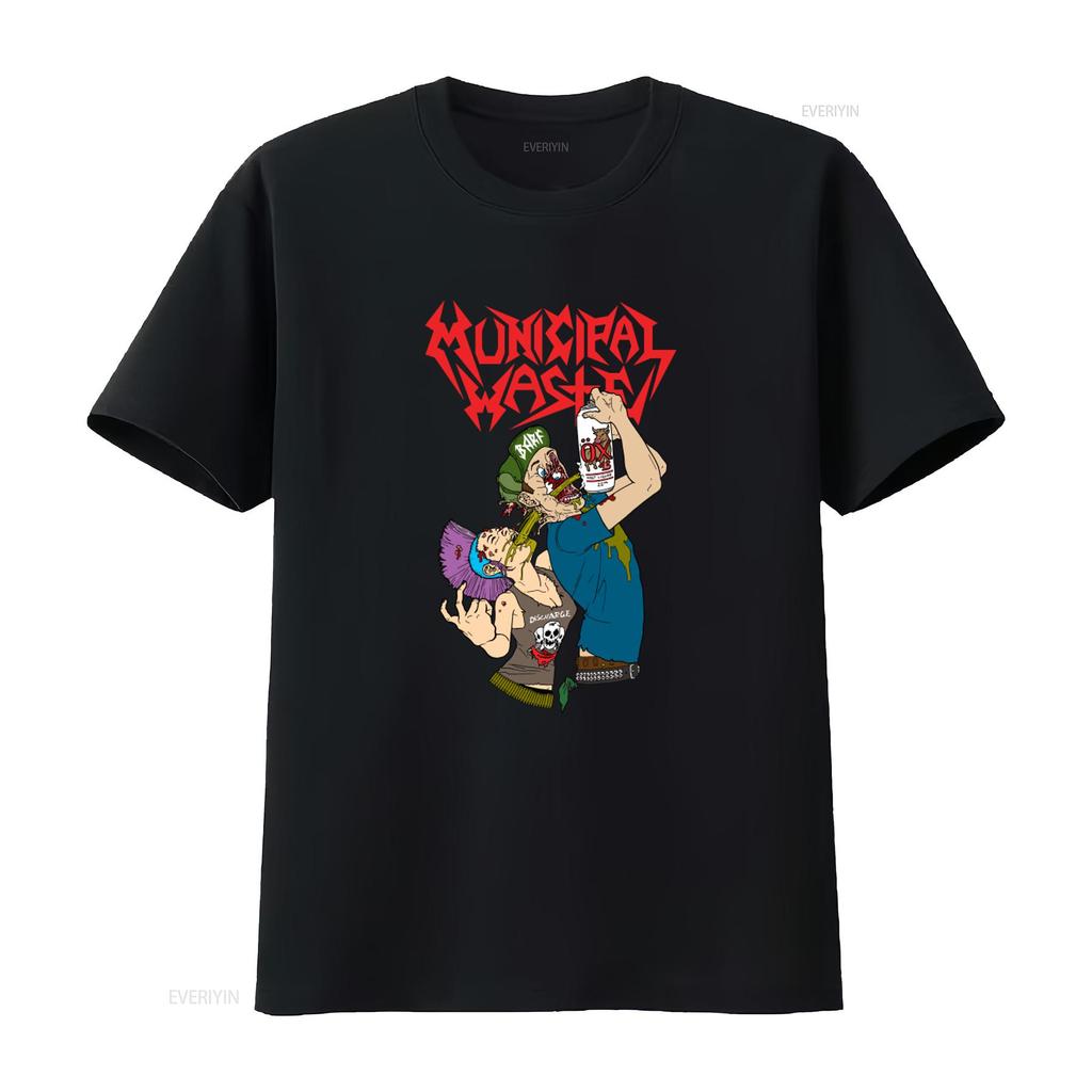 Municipal Waste Punk Rock Cotton T Shirt Sizes S 234XL MY23 Vintage Washed Comfortable Homme Casual Fashion Soft Versatile