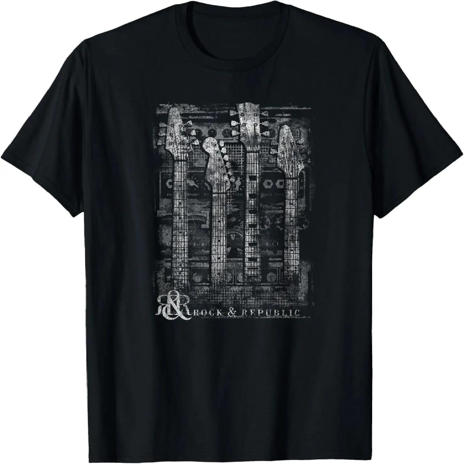 Trendy Rock & Republic Faded Guitar Music Graphic Design T-Shirt S чёрный
