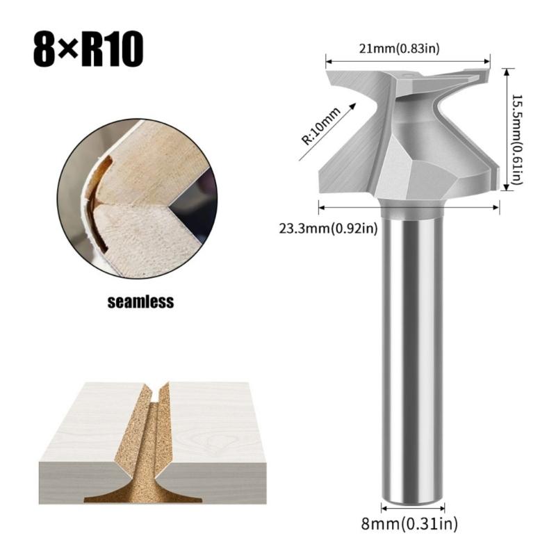 Precisions R10 Curved Woodworking Cutter Chamfer Router Bit Steel Grooves Cutter For Furniture Manufacturing