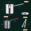 Stainless steel fryer, household oil pan, small skewer pan, slag partition, mini frying, small deep pan, uncoated.