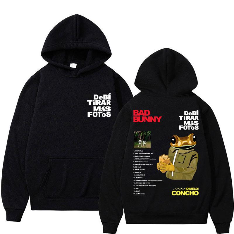 

Bad Bunny Debi Tirar Mas Fotos Album Tour Hoodies Men Women Fashion Hip Hop Sportwear Fleece Warm Oversized Coats S