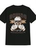 Casual Versatile Round Neck Unisex T-Shirt with Skull Boxing Gloves Print