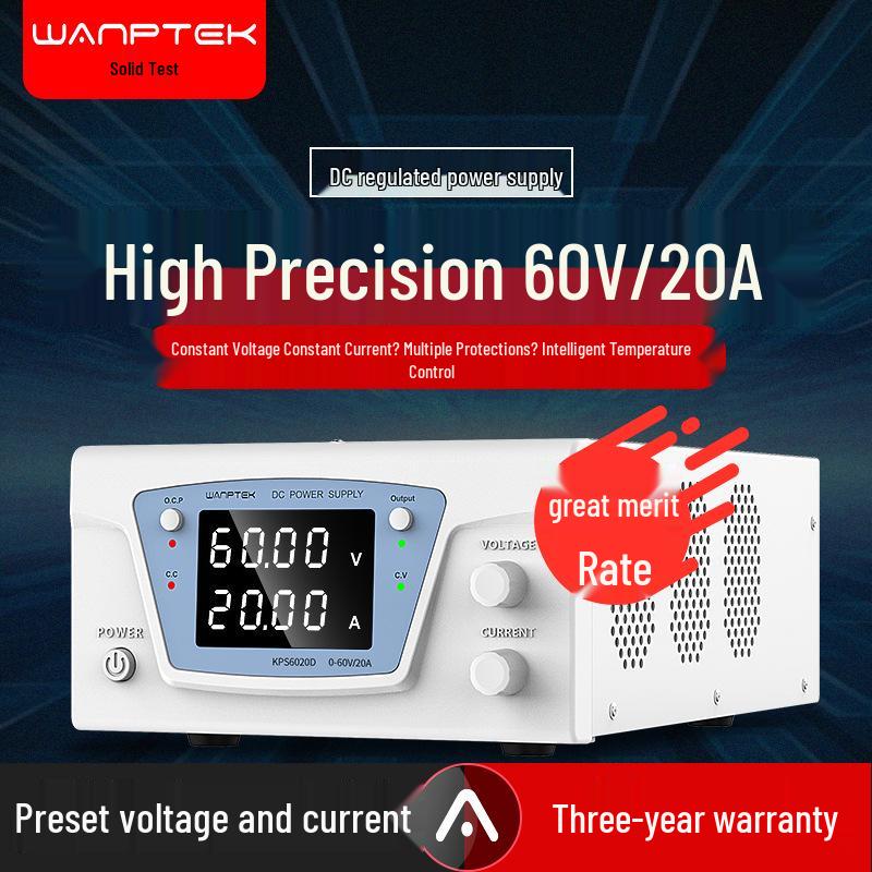 Gucesh KPS6020D 60V 20A Adjustable DC Power Supply for Labs and Battery Charging