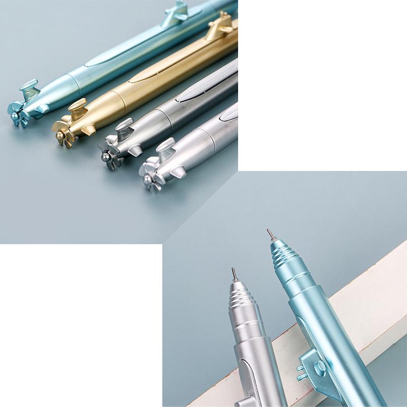 10-Piece Creative Stationery set, submarine-shaped gel pens, spaceship-shaped gel pens, black ink, student prize.
