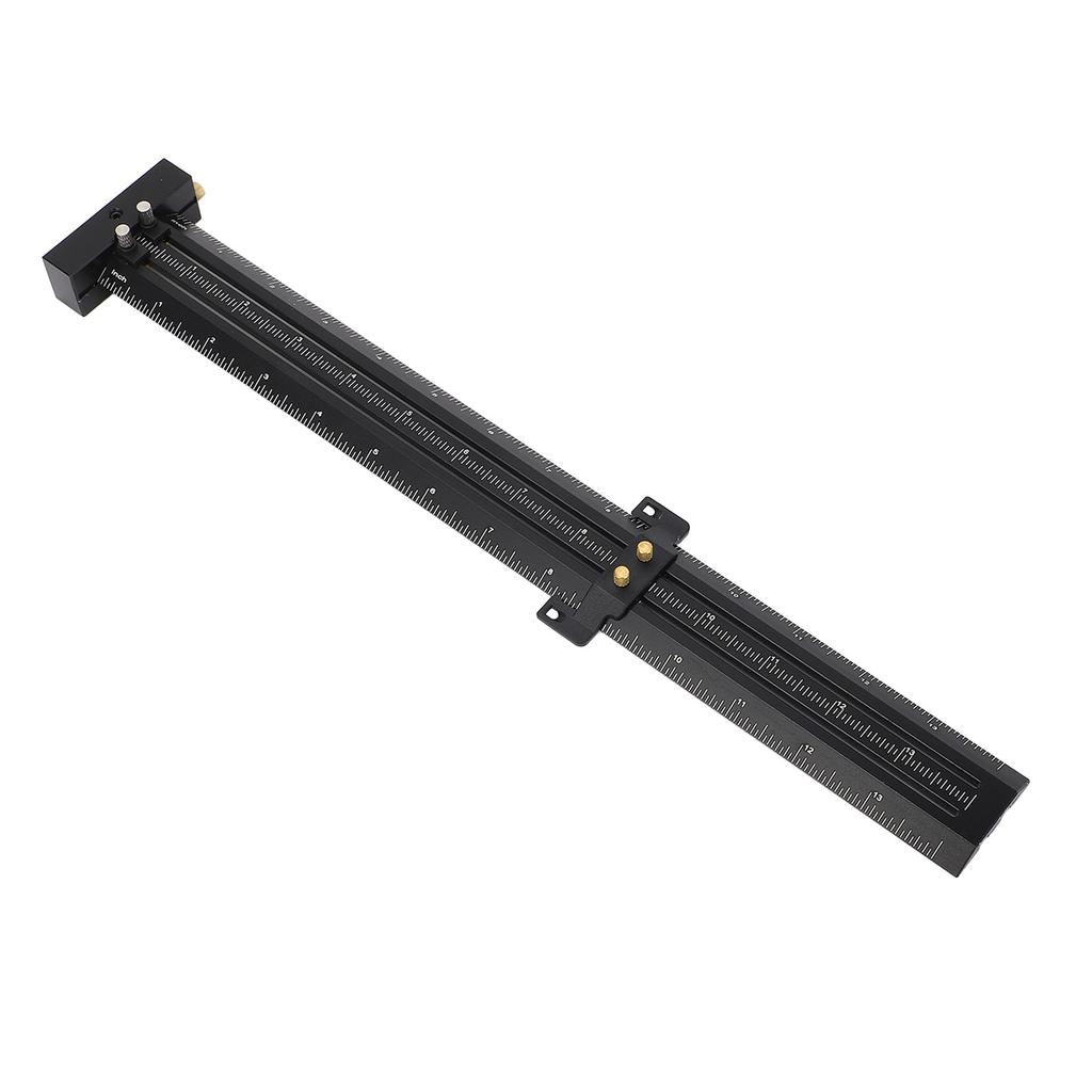 Woodworking   Tool 14inch Metal Aluminium Alloy Double Line Marking Ruler   T Type Measuring Scribing Ruler
