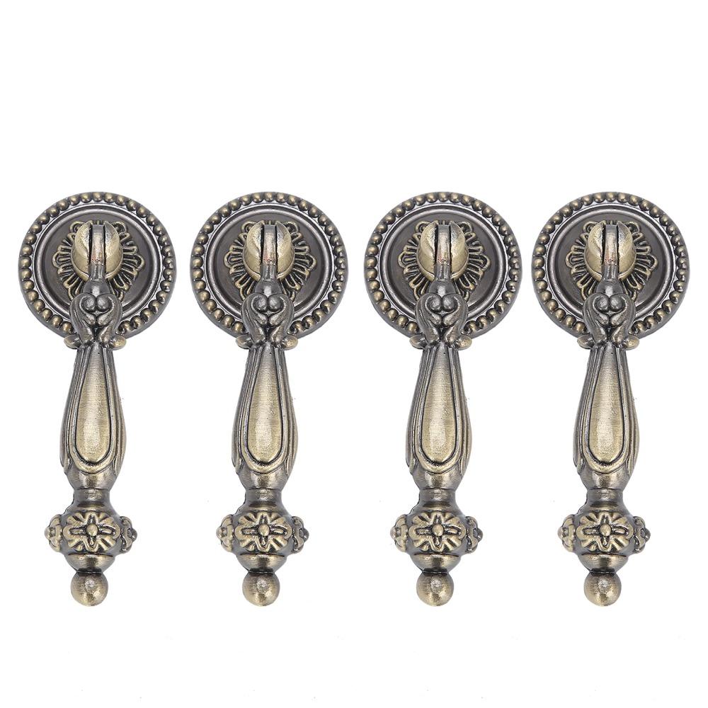 4 PCS Big Size Antique Style Handles Retro Copper Bronze Tear Drop Pulls Cabinet Upgrade