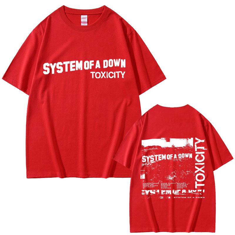 System of A Down Toxicity Album Graphic T Shirt Men Gothic Rock Oversized Short Sleeve Mens 90s Alternative Metal Tshirt