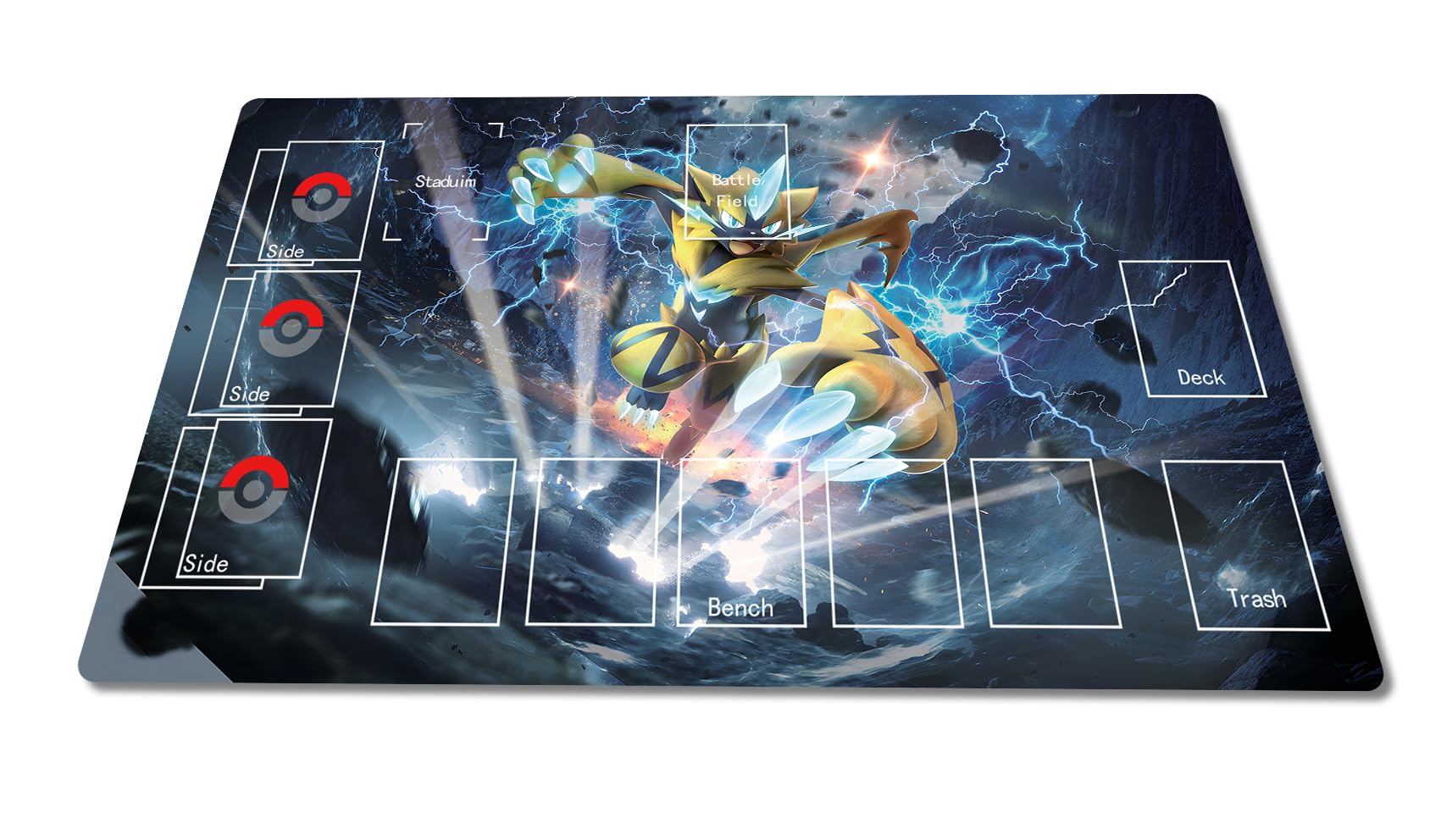 

полностью резиновая сумка для хранения карт Pokemon Playmat, прошитая, игровой коврик, нескользящая, в комплекте, игры, карты, 6035см (2) [Использовал]