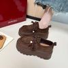 Leather Thick-soled Small Man Increases Height, Fashionable Autumn New Matte Retro Single Shoes